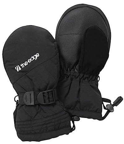 VIP The Ridge Edge Boys Girls Waterproof Warm Windproof Winter Outdoor Snow Rain Gloves Mitts, Black, M/L