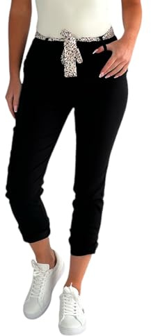 Mississhop Pantalon chino classique stretch pour femme, Noir , M