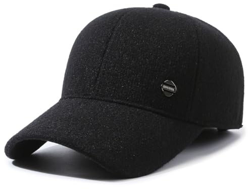 YAMEE Cappello Invernale Uomo con Fodera,Berretto da Baseball Invernale Uomo con Paraorecchie,Cappellino Autunno/Inverno Circonferenza della Testa 56-60cm