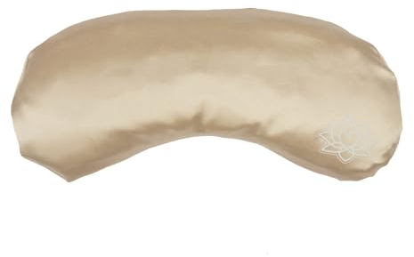Bodhi Weiches Augenkissen mit Lavendel-Leinsamen-Füllung | Augenmaske für Yoga, Entspannung & Meditation | Bezug aus Mako-Satin oder Seide | Wellness für Zuhause (aus Seide/in beige)