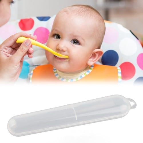 Étui de Rangement de Cuillère en Silicone pour bébé, Support de la Boîte, Sûr, Robuste, Facile à Nettoyer, Léger, Taille Compacte, Porte-Cuillère pour bébé, Rangement de Cuillère