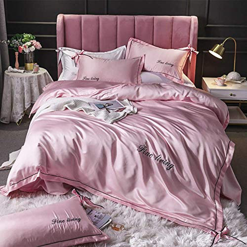 XFZJCHAP Seidenbettwäsche Sets, Bettdecke Deckung Doppelseide, Bettwäsche Sets Bettdecke Sets Luxur