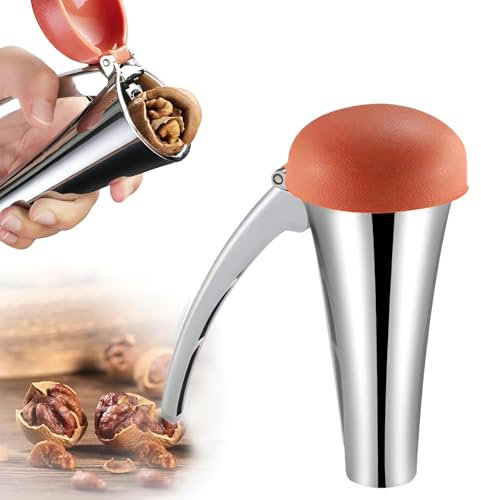 AONAYO Casse Noix,Alliage D'Aluminium Casse Noisette,avec Couvercle Casse Noix sans Effort,AntidéRapant Brou De Noix,Clip,Convient Aux Noix,Amandes,Noisettes Et Pistaches,Noix De Pecan