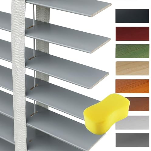 Tende Veneziane in Legno Su Misura per Interni Multicolore Tende Orizzontali Persiane Oscuranti per Finestra Soggiorno Cucina Camera 25 30 35 45 60 80 100 130 160cm Facili Da Montare(Grigio)