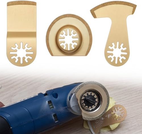 Juego de 3 hojas de sierra multiherramienta, MOERAE multimaster herramienta oscilante, accesorios de metal duro para cemento, madera y azulejos