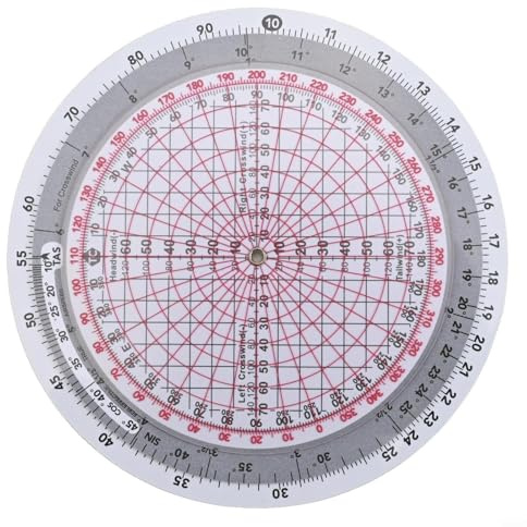 E6B Calculateur de vol multifonction Règle de vol en plastique étanche Échelle claire lisible Calcul d'aviation Navigation Gestion du carburant Tailles E6B-R2 4 E6B-R 6 (E6B-R2)