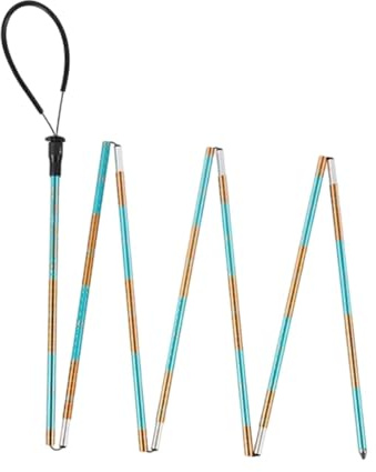 harayaa Sonda de de Avalanchas de Aluminio Resistente Plegable con Marcaje Científico Herramienta de Medición de Nieve Palo Extensible para Emergencia, Naranja Azul
