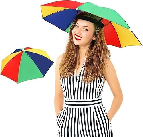 Parapluie De Tete, Chapeau Parasol De Tete Adulte Chapeau Ombrelle, Bonnet Casquette Équipement De Protection Contre Le Soleil Et La Pluie, Adapté Aux Activités De Plein Air, for Fishing Hiking Beach