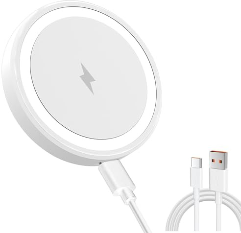 15 W Caricabatterie senza fili per iPhone 16/15/14/13/12, caricatore rapido senza fili max 15 W veloce caricatore induzione compatibile con Samsung Galaxy S25/S24/S22/S21/S10/S9/S8