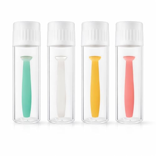4 Pcs Contact Lens Remover Set – Silicone Suction Tool with Storage Case – Hard Contact Lenses Applicator for RGP and Ortho K Lenses – Safe Multicoloured Lens Removal Tool