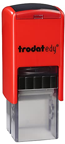 Trodat edy FIX Motivationsstempel für Lehrer und Pädagogen, Stempelset zum Motivieren – 1 Motiv Drache DRACHENSTARK, Deutsch, Gehäuse Rot, Abdruck Rot, Selbstfärbend, 20 x 20 mm