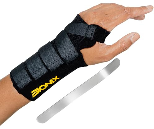 Bionix Wrist Supports Brace with Splint – Carpal Tunnel Wrist Splint for Left or Right Hand, Wrist Brace for Arthritis, Gym Splint Wrist Support brace & Hand Support for Daily Use(Black, Left, Large)