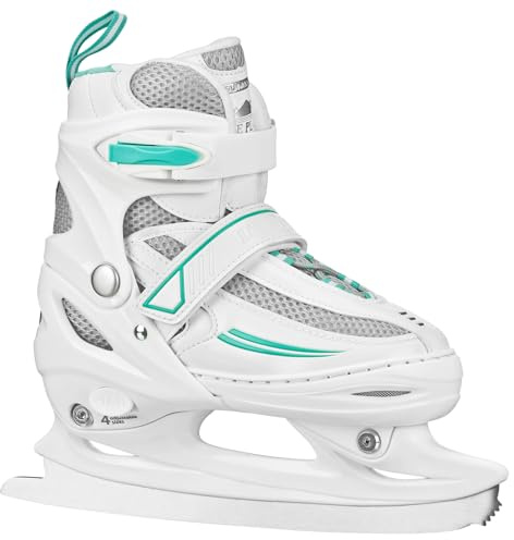 Lake Placid Summit Girl's Adjustable Ice Skate White/Mint Medium (1-4)
