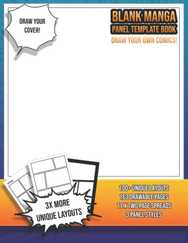Blank Manga Panel Template Book: Draw your own comics!