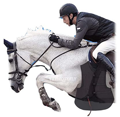 Gilet Airbag Da Moto Equestre - Abbigliamento Da Equitazione per Bambini Con Protezione Collo/Schiena - Giubbotto Unisex per Bambini/Ragazzi/Adulti (Colore: Nero, Taglia: XXL)