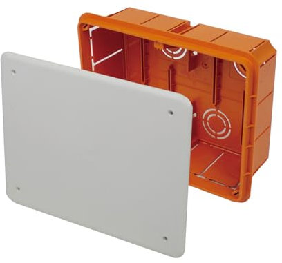 A2ZWORLD Caja de derivación con tapa y tornillos, caja de derivación para empotrar pared, interior IP40 (118 x 96 x 70 mm)