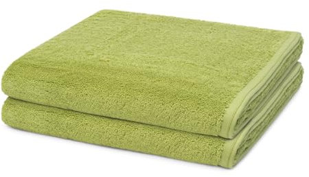 Vossen - 2 teiliges Frottier-Set - Vegan Life (2 X Duschtuch im Set) - 580 g/m2 - Baumwolle - Frottee - saugstark - weich und flauschig - Avocado