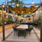 PURPLE LEAF Pergola avec Guirlande Lumineuse Exterieure Pergola Jardin Exterieur 3 x 3 m Tissu Teint en Fil, Pergola Aluminium Toit Rétractable, Gris
