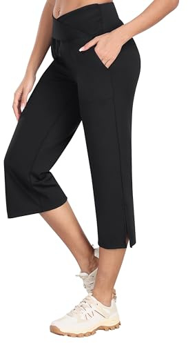 MoFiz Pantaloni da Escursionismo Donna Capri Yoga Pantaloni Estate Asciugatura Rapida Traspiranti Leggins per Corsa Palestra