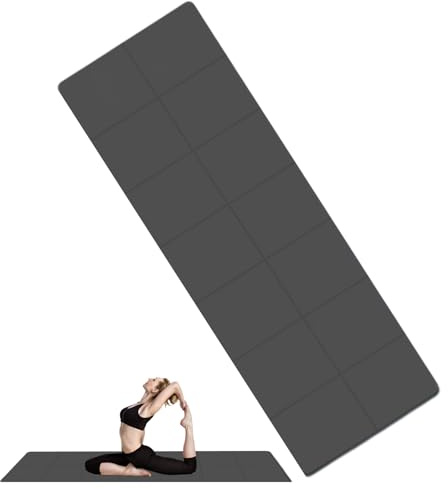 Alfombra plegable de yoga de viaje | Alfombra de entrenamiento plegable y portátil antideslizante de doble cara, de transporte antideslizante, alfombra de fitness engrosada y