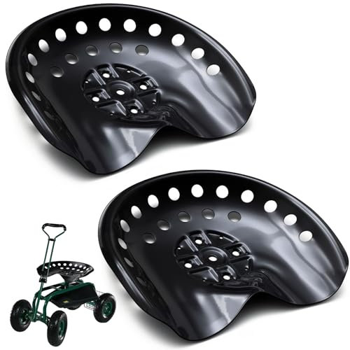 MorningRo 2 asientos de metal para tractor, vintage, color negro, para tractor, cortacésped, carretilla elevadora, granja, hogar o taburete de bar