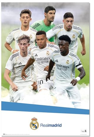 Grupo Erik Poster Real Madrid 2025/2026 - Posters Decorativos; 61x91,5 cm a todo color (decoracion pared) | Laminas Decorativas; ideal Decoración Habitación, Real Madrid Niño Regalos