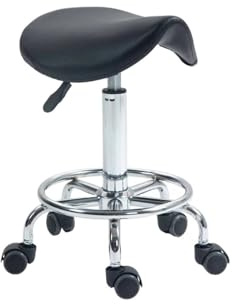 UALXPAO Tabouret Roulant Tabouret de Salon Roulant for Massage, Spa, Clinique, beauté, Noir