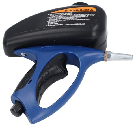 MAJONMMERD Pneumatische Sandstrahlpistole, Sandstrahlpistole mit 510ml Druckluftbehälter und Schnellanschluss, für Entfernen von Farbe und Rost sowie zum Ätzen von Metall Glas