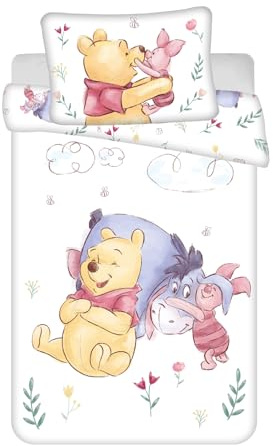 Nalle Puh Babypåslakan 100x135 + Örngott 40x60 Bomull Disney Nasse Flickor