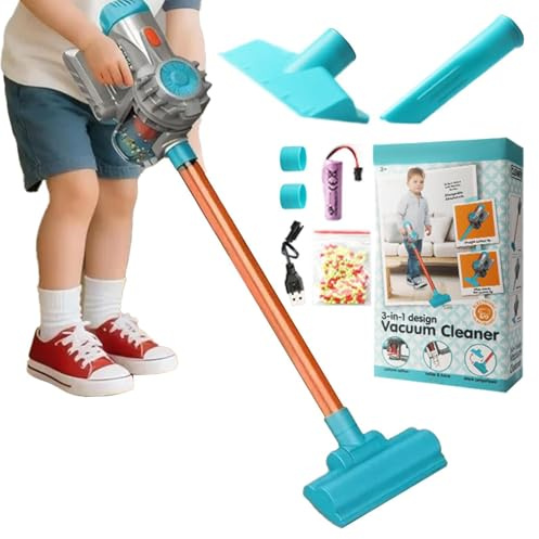 Générique Aspirateur Jouet Interactif, Aspirateur Balai sans Fil Jouet De Nettoyage, Set De Jeu De Nettoyage Réaliste pour Enfant pour Jeu De Rôle Et Ménage dans La Chambre Ou La Maison
