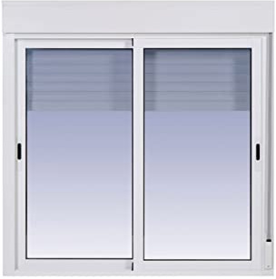 Ventanastock Ventana Aluminio 1200x1155 Corredera con Persiana de PVC 2 Hojas