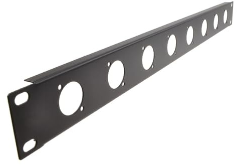 kenable D-Series 1U 19 Inch Rack Mount Panel 8 Port for XLR D-Type Modules Flight Case Plate Black