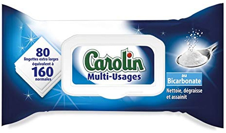 CAROLIN - Lingettes Ms Au Bicarbonate 80 Lingettes - le Lot De 4