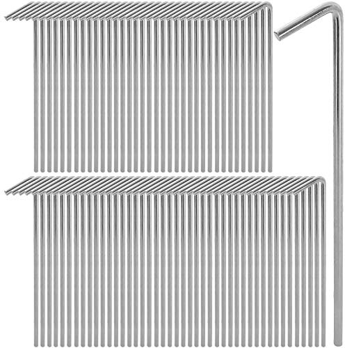 100 Pack Tent Stakes 6-3/4”Galvanized Steel Metal Tent Stakes Pegs, Garden Stakes Edging Fence Hooks Pegs for Camping, Shelters, Tarp, Canopies, Christmas Decoration Stakes