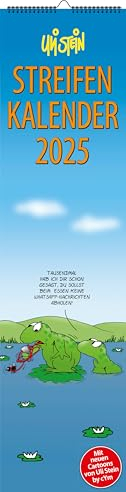 Uli Stein Kalender 2026 - Streifenkalender Wandkalender - 120x460mm - Jahreskalender mit Motiv Seiten & Spiralbindung +5 Postkarten Geschenk - Uli Stein Cartoons - Monatskalender mit lustigen Sprüchen