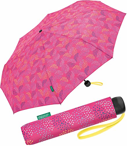 Paraguas de bolsillo Benetton Super Mini Dots, Pop Dots Fucsia, 95 cm