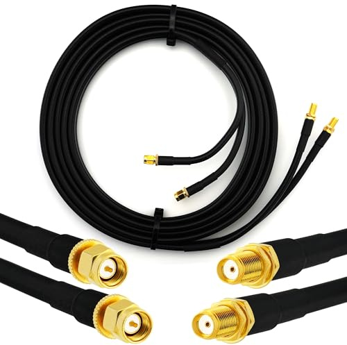 3m SMA Male till SMA Female dubbel koaxialkabel — HF-240 (motsvarande LMR240) Dubbel förlängningskabel 50 ohm i ren koppar — LTE GSM 4G 5G 6G router antenn för mobilsignal