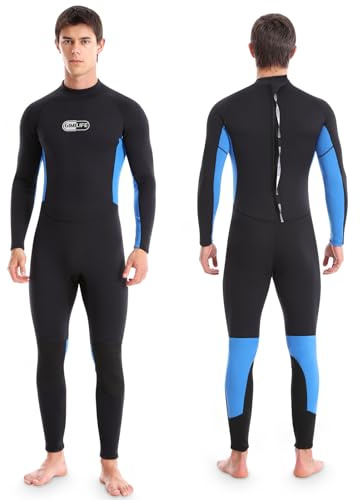 Combinaison de Plongée pour Homme, Combinaison Plongée Complète Homme, Combinaisons de Plongée en Néoprène 3mm Combinaison Natation Homme pour la plongée, Snorkeling, Natation, Surf