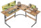 Cubiker Gaming Tisch 120x120x75cm, Schreibtisch mit Monitorständer, Eckschreibtisch, Gaming Schreibtisch L Form, Computertisch, Vintagebraun