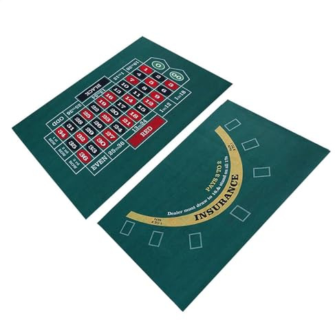Disposition de Table de Casinos Double Face, Blackjack et Texas Hold'em Disponibles Tapis de Table, Disposition de Table de Roulette, Tapis de Jeu, Accessoires de Jeu de Cartes pour Les fêtes,60x90cm