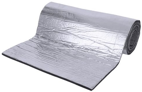 Solutra Tapis isolant Thermique pour Voiture, Tapis d'isolation Phonique Voiture, Tapis de Voiture Isolant Autocollant Imperméable pour Le Moteur Toit Fenêtre (Argenté, 200cm*50cm*10mm)