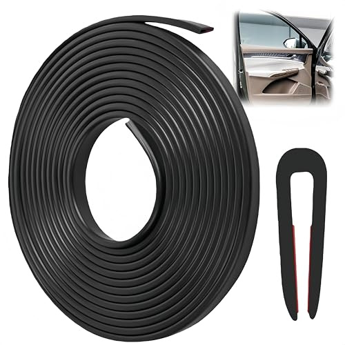 3M BlackU Channel Edge Trim Car Door Edge Protector Self-Adhesive Rubber Edging Trim for Car Doors, Glass & Metal Panels (3-Pack Water/Dust Proof Trim)