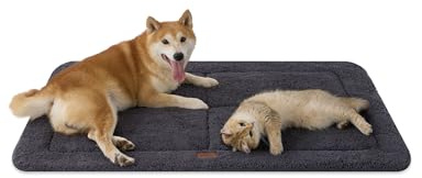 Joydeco Tapis de cage pour chien à profil bas, tapis de lit réversible lavable avec polaire ultra douce, design compact, tapis de niche pour animaux de compagnie de très grande taille, taille M, 121,9