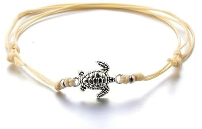 Bracciale aninu con tartaruga e GPS Live Tracking + App – Cavigliera tartaruga per donne, bracciali per partner per donne, ragazze e bambini, bracciali dell'amicizia per surfisti, gioielli bohémien