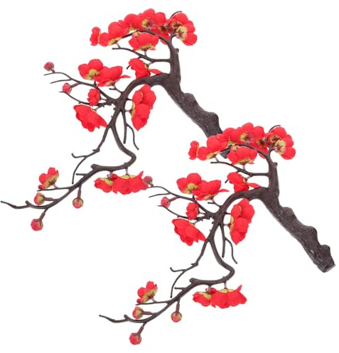 Toyvian 2 Piezas Ramas de de Ciruelo Artificiales Decoración de Ramo Simulado para Jarrón Boda y Fiestas y Realista