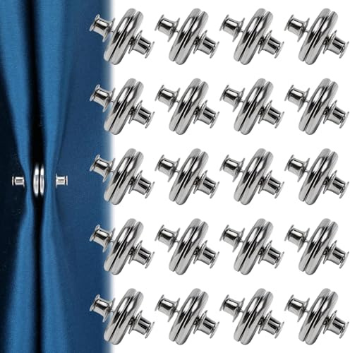 FAINCA 20 par gardinmagneter för gardiner 2,5 cm magnetisk gardinknapp avtagbar magnetisk gardinstängning mörkläggande gardinupphållare magnetisk för vardagsrum sovrum badrum kök
