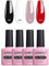 AIMEILI UV LED Gellack mehrfarbig ablösbarer Gel Nagellack Schwarz Weiß Nude Rot Gel Polish Set Kit - 4 x 10ml (SET4-19)
