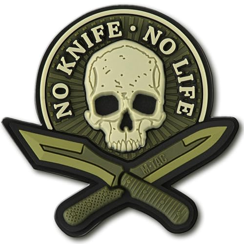 M-Tac Morale Patchches No Knife No Life PVC 3D militär taktisk (oliv)