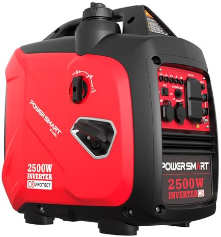 PowerSmart Generatore inverter portatile alimentato a gas da 2500 Watt, super silenzioso per campeggio, tailgating, uso di emergenza domestica, conforme al CARB (PS5020W)