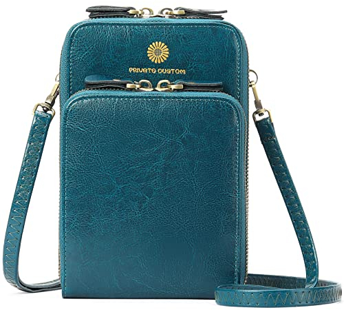 SENDEFN Handytasche zum Umhängen - Handy Umhängetasche Damen Handytasche Leder Handytasche mit Geldbörse zum Umhängen mit Kartenfächer Abnehmbar Schultergurt für Handy